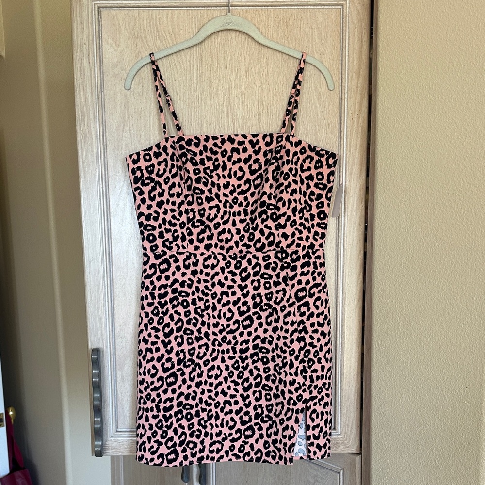 Love Lola Leopard Print Pink mini Dress